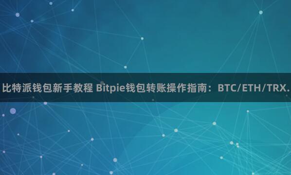 比特派钱包新手教程 Bitpie钱包转账操作指南：BTC/ETH/TRX.