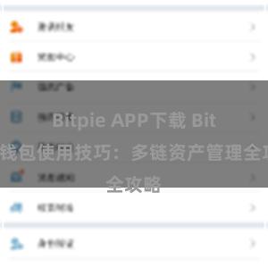 Bitpie APP下载 Bitpie钱包使用技巧：多链资产管理全攻略