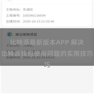 比特派最新版本APP 解决比特派钱包使用问题的实用技巧