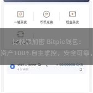 比特派加密 Bitpie钱包：资产100%自主掌控，安全可靠。