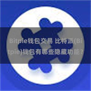 Bitpie钱包交易 比特派(Bitpie)钱包有哪些隐藏功能？